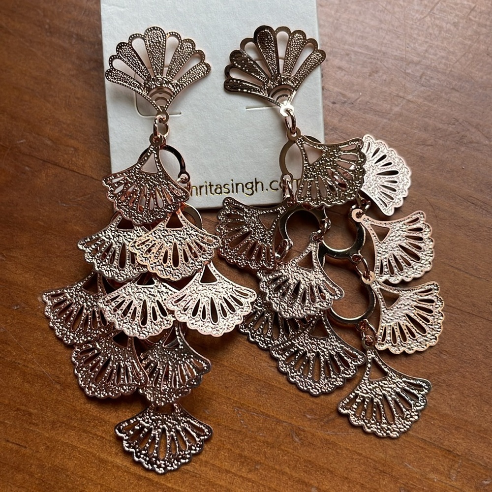 Amrita Singh rose gold chandelier earrings